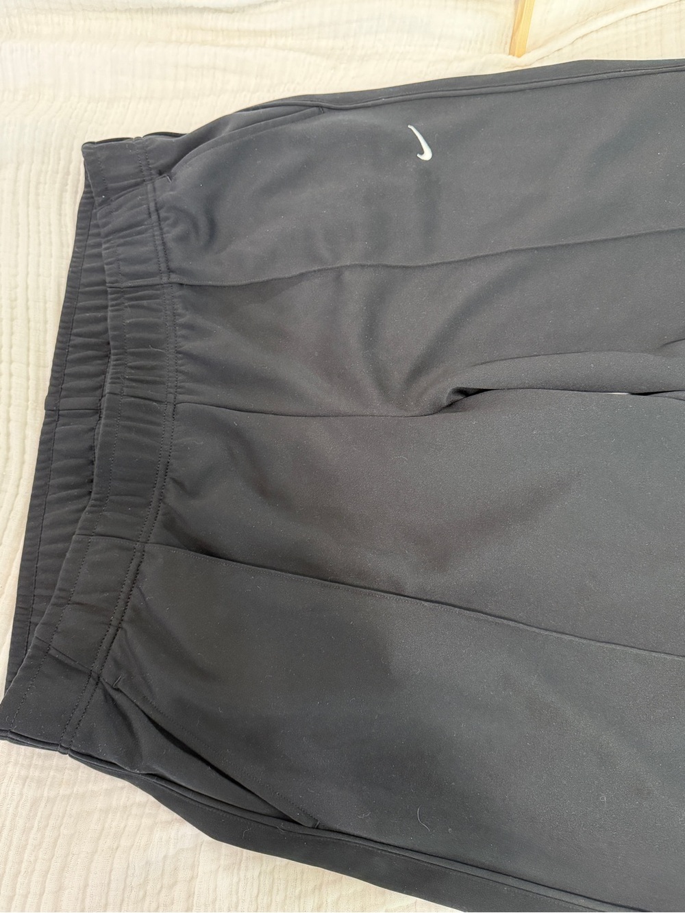 Nike Black Wide-Leg Track Pants with Small Swoosh - Picture 3 of 7